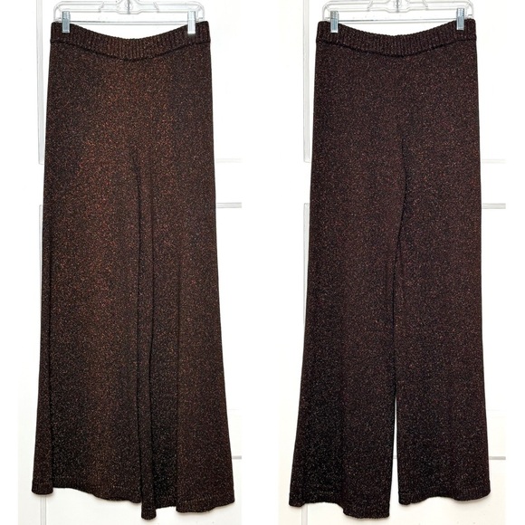 STAUD 2 Piece Set Sparkle Knit Long Sleeve Sweetheart Bustier Top & Flare Pant S - Picture 11 of 16